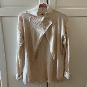Free People Cascade Cardigan Cream Split Front New
